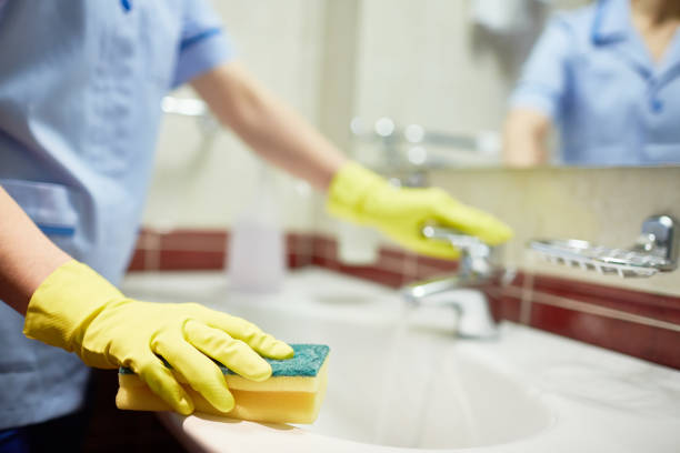 Professional cleaner at work